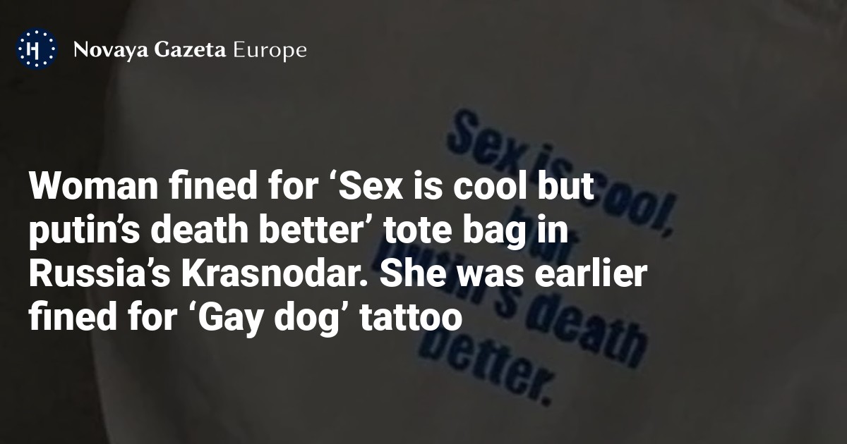 Woman fined for Sex is cool but putin s death better tote bag in  