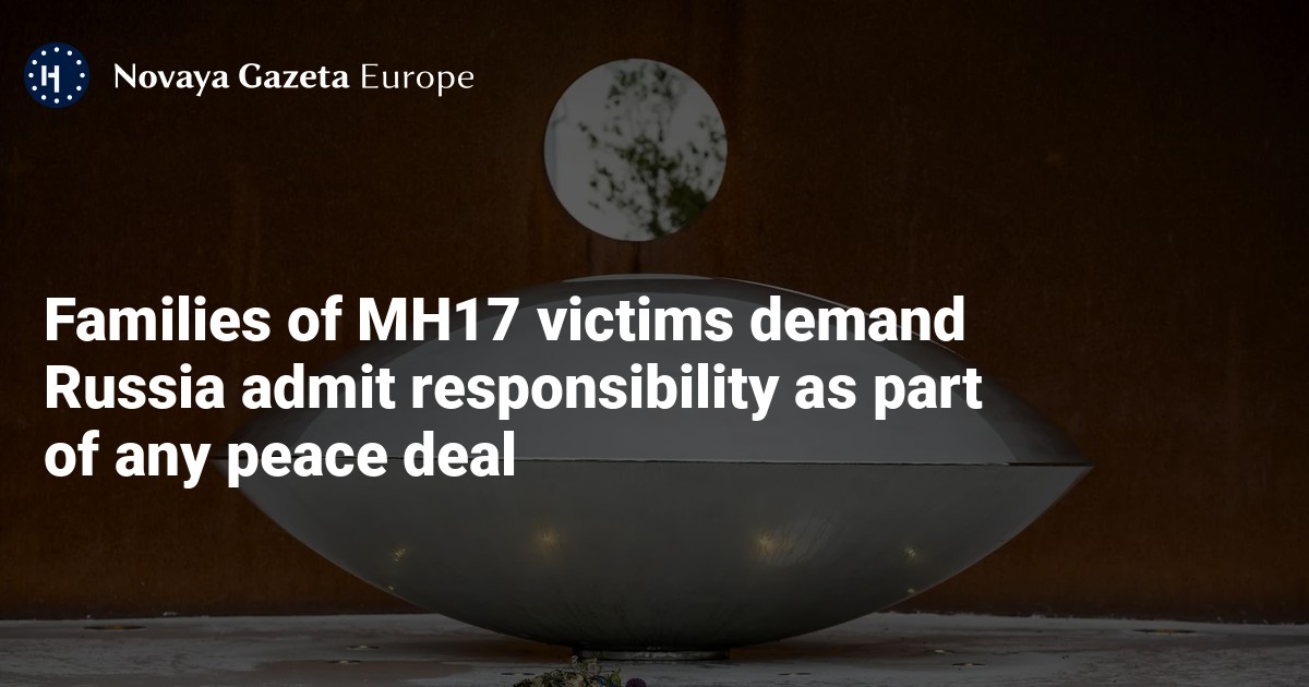 NextImg:Families of MH17 victims demand Russia admit responsibility as part of any peace deal — Novaya Gazeta Europe