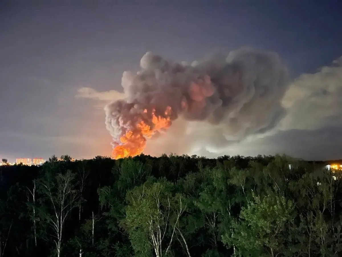 Fire in Odintsovo. Photo: social media