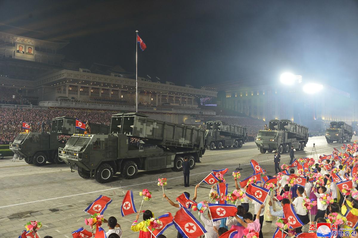 Missile launchers on display during a military parade in Kim Il Sung Square, Pyongyang, North Korea, 27 July 2023. Photo: EPA-EFE/KCNA