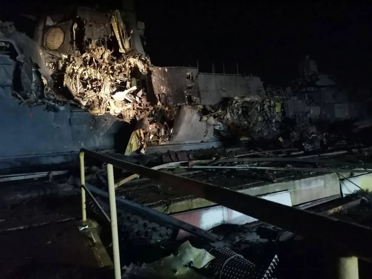 A damaged ship in Kerch. Photo: social media