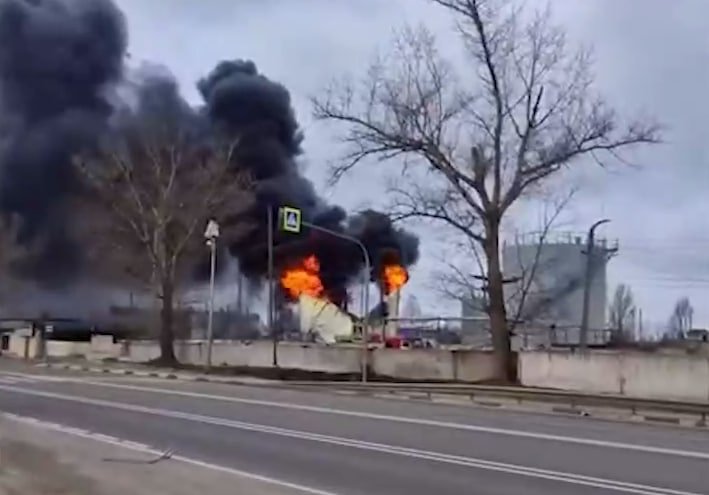 The attack on the Zheleznogorsk plant. Photo: Mash