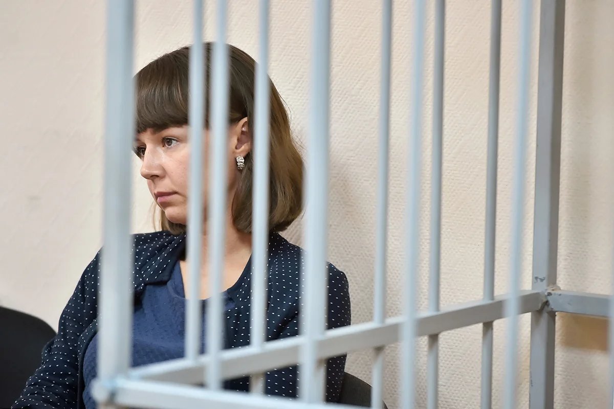 Fadeyeva at court in Tomsk, 14 August 2023. Photo: Vlad Nekrasov / Kommersant / Sipa USA / Vida Press