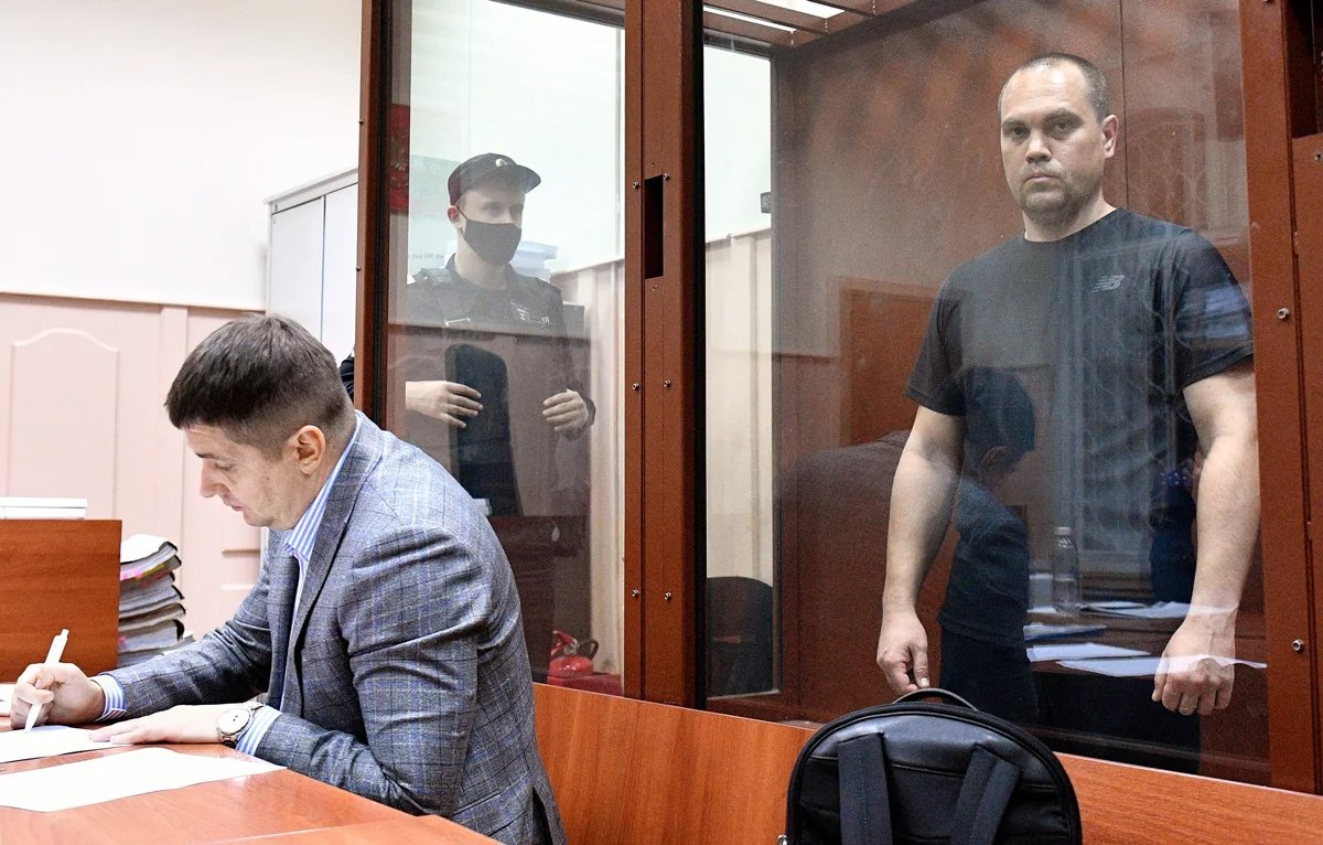 Vadim Kobzev attends court, Moscow, 13 October 2023. Photo: Yevgeny Razumny / Kommersant / Sipa USA / Vida Press