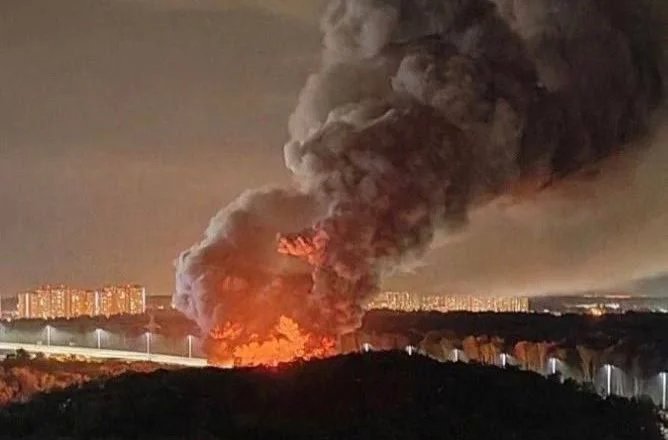 Fire in Odintsovo. Photo: social media