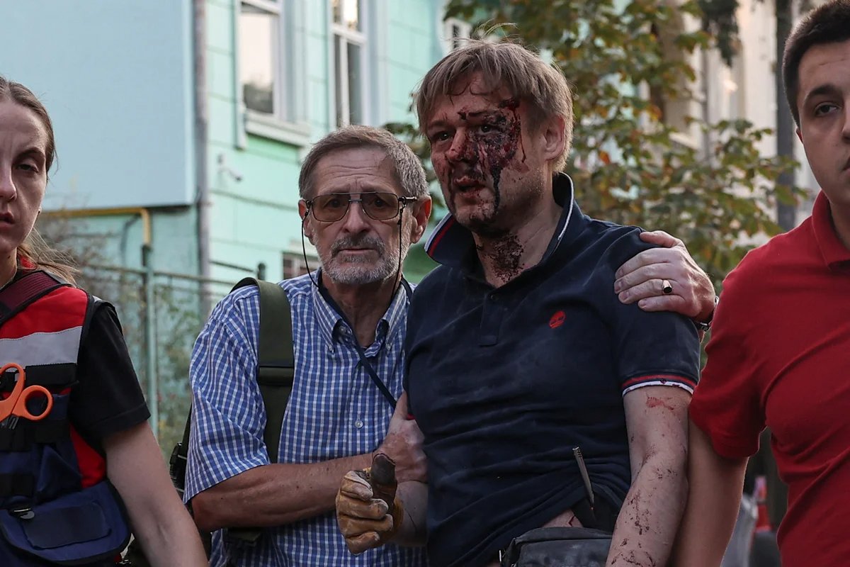 Lviv resident Yaroslav after his rescue from a residential building damaged by a Russian drone and missile strike on 4 September 2024. Photo: Roman Baluk / Reuters / Scanpix / LETA