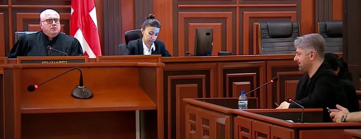 Заключительное слово Ники Гварамия в суде, июнь 2022 года. Фото: скрин  видео