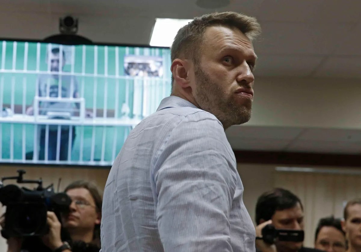 Alexey and Oleg Navalny during their trial in the Yves Rocher case at Moscow City Court, 2015. Photo: EPA / SERGEI CHIRIKOV