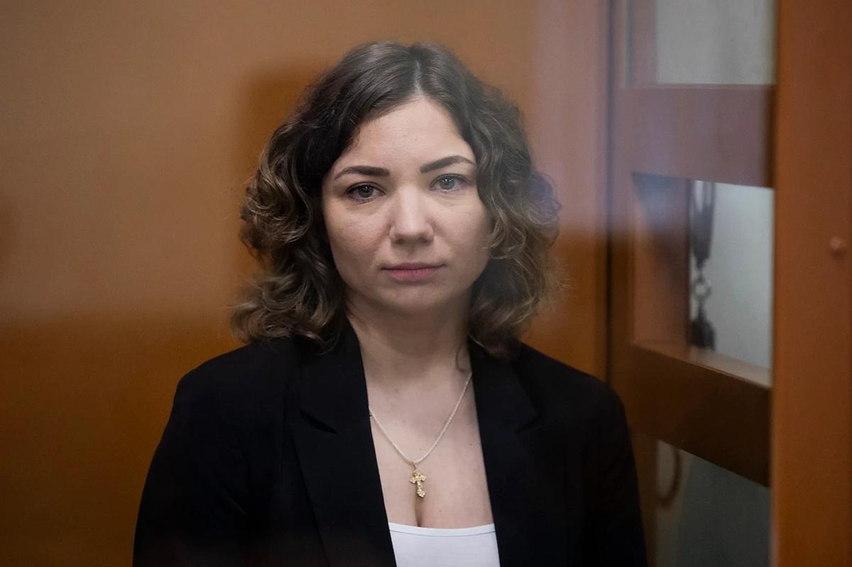 Khrystyna Lyubashenko in court. Photo: Mediazona