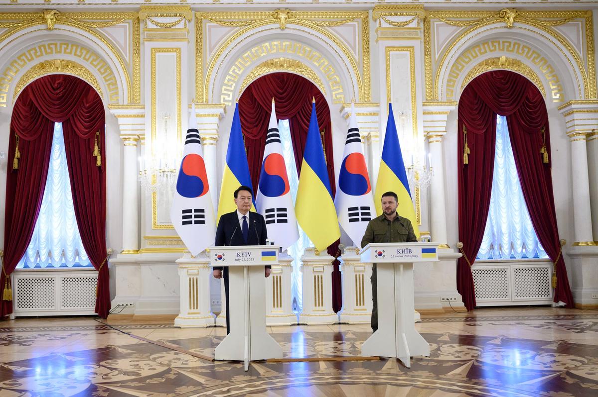 Meeting between the President of Ukraine and the President of South Korea in Kyiv, 15 July 2023. Photo: President of Ukraine