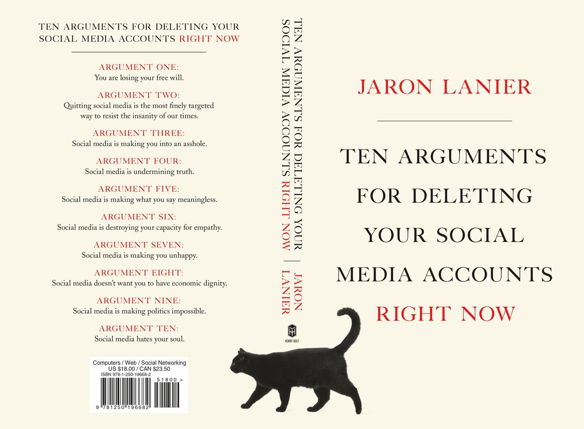 Обложка книги Джарона Ланье «Десять аргументов удалить свои аккаунты в социальных сетях»