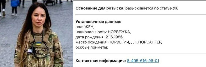 Скриншот из базы розыска МВД России
