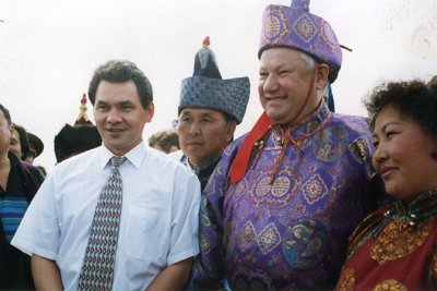 Сергей Шойгу и Борис Ельцин в Тыве. Фото:  Правительство Республики Тыва