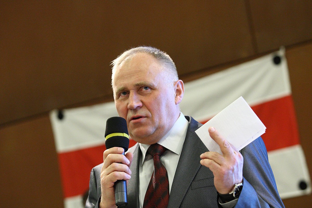 Николай Статкевич в Европейском центре солидарности в Гданьске, 9 апреля 2016 года. Фото: Michal Fludra / Alamy Live News / Vida Press