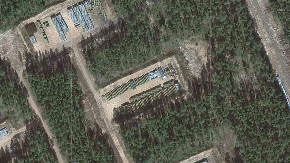 The Oktyabrsky ammunition depot in western Russia’s Tver region. Photo: Yandex Maps