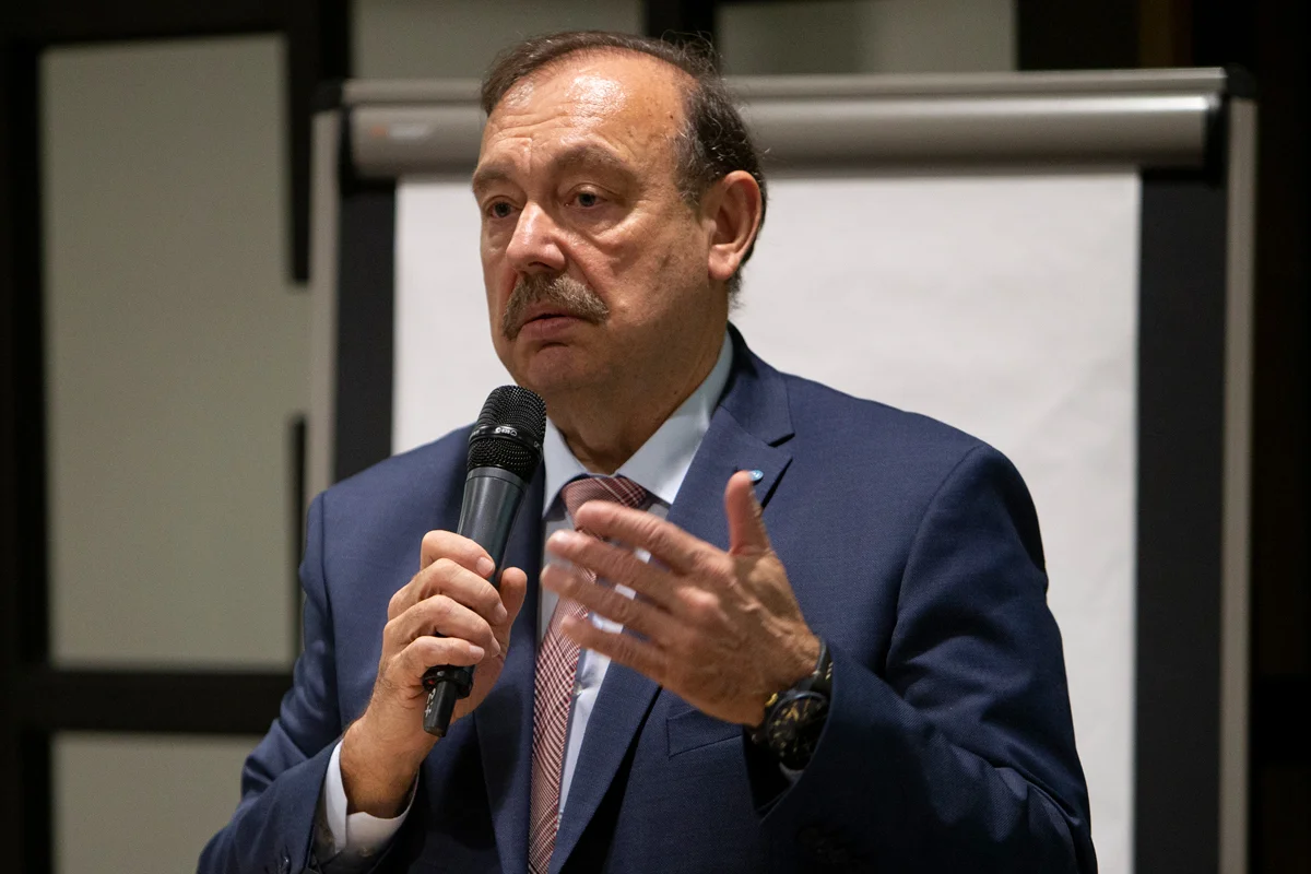 Геннадий Гудков на встрече в Софии, Болгария, 19 февраля 2022 года. Фото: AP Photo / Scanpix / LETA