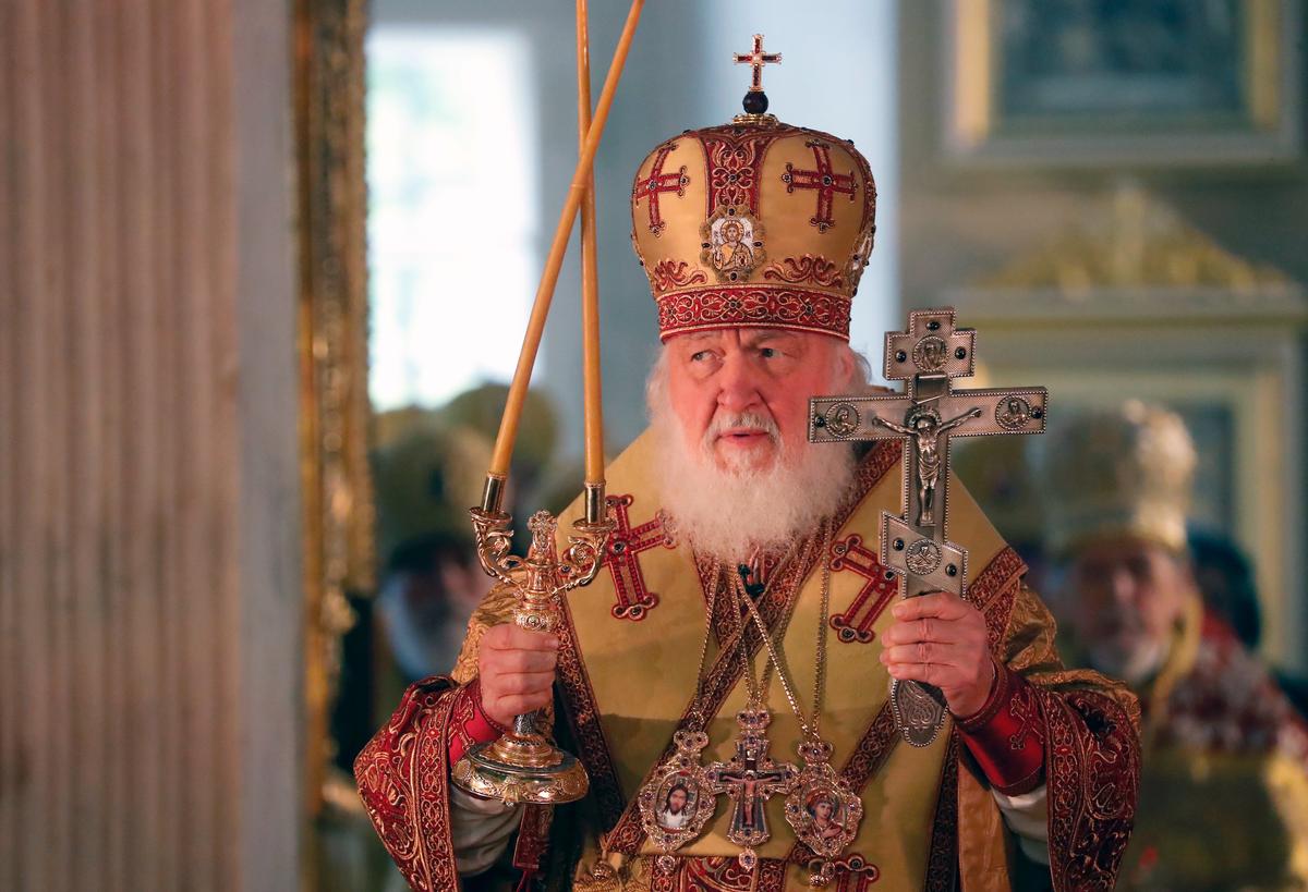 Patriarch Kirill attends a religious service at the Trinity Cathedral of the Alexander Nevsky Lavra in St. Petersburg, 12 September 2021. Photo: EPA-EFE / ANATOLY MALTSEV