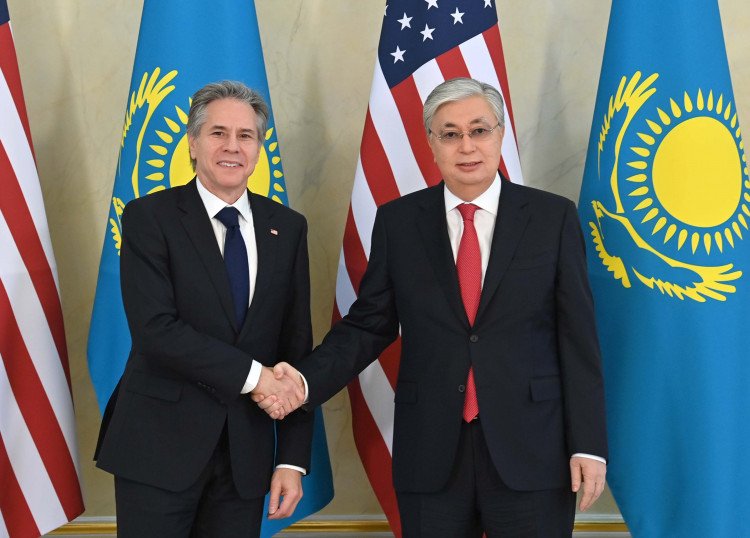 Президент Казахстана Касым-Жомарт Токаев и Государственный секретарь США Энтони Блинкен, февраль 2023-го. Фото:  сайт президента Казахстана