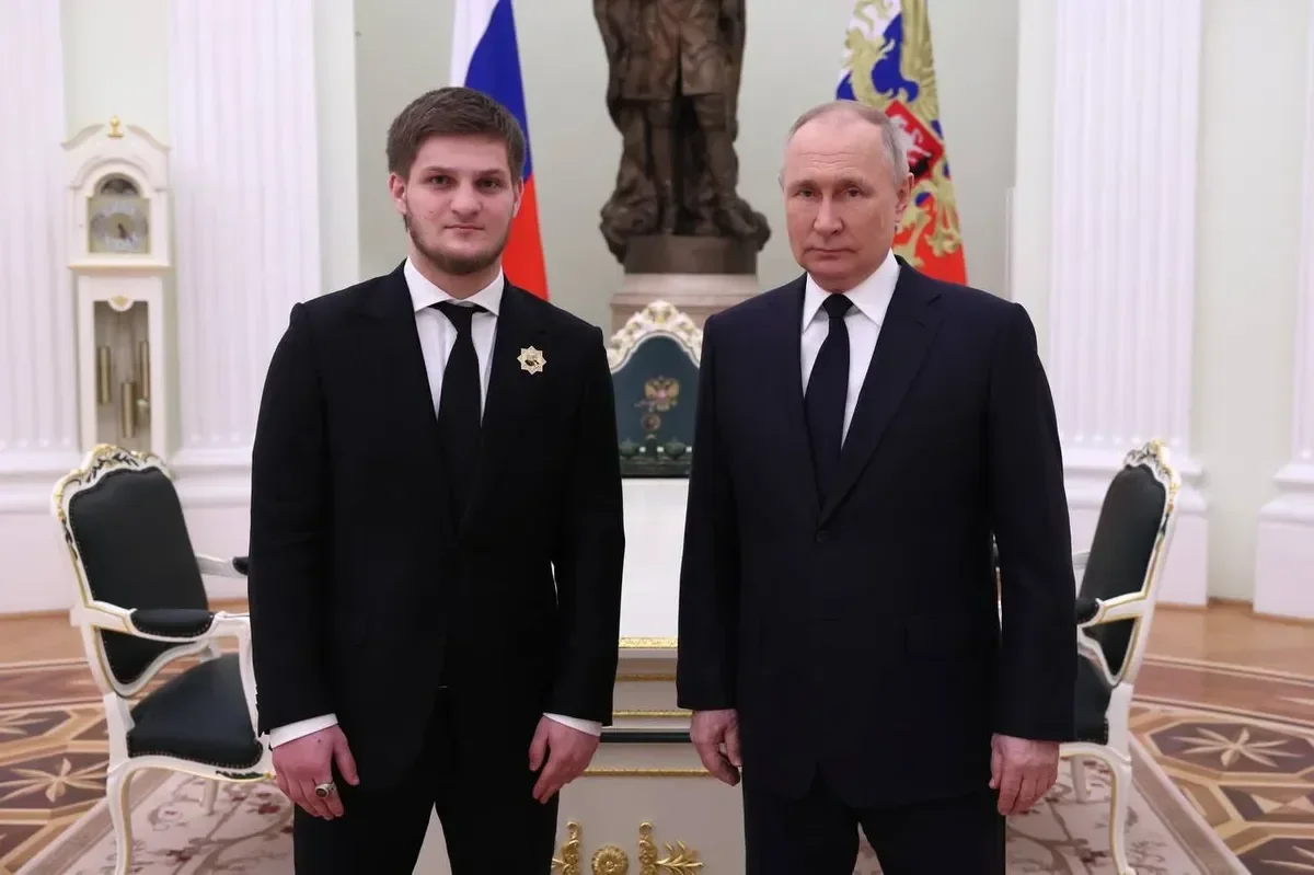 Akhmat Kadyrov meets with Vladimir Putin at the Kremlin in March 2023. Photo: Kadyrov_95 / Telegram