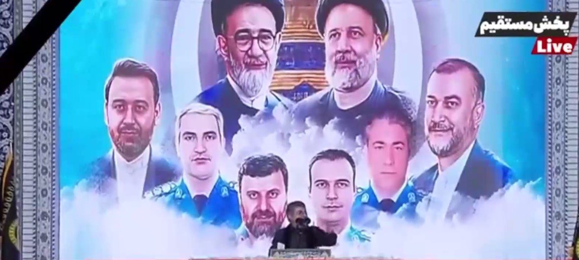 Похороны президента Ирана Эбрахима Раиси. Фото: скриншот из трансляции