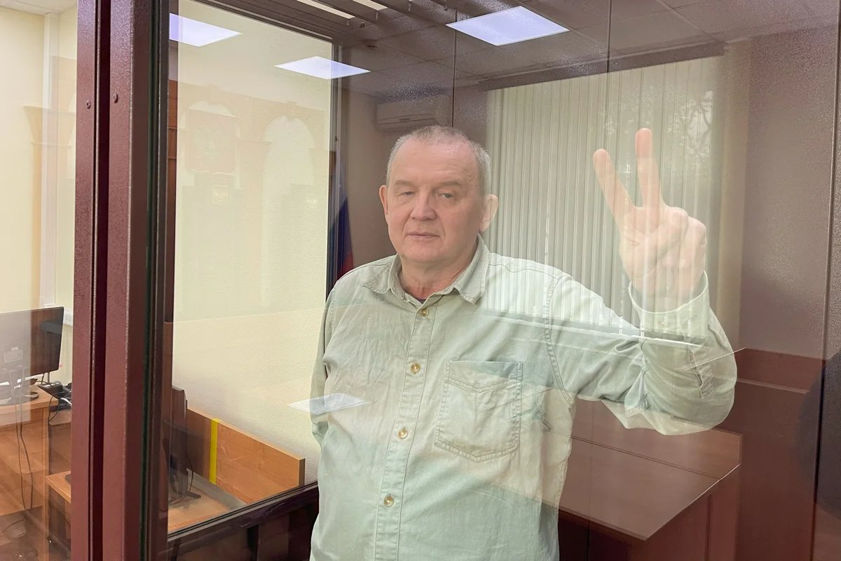Sergey Veselov in court, 17 May 2024. Photo Oscar Cherdzhiev / Novaya Gazeta Baltic