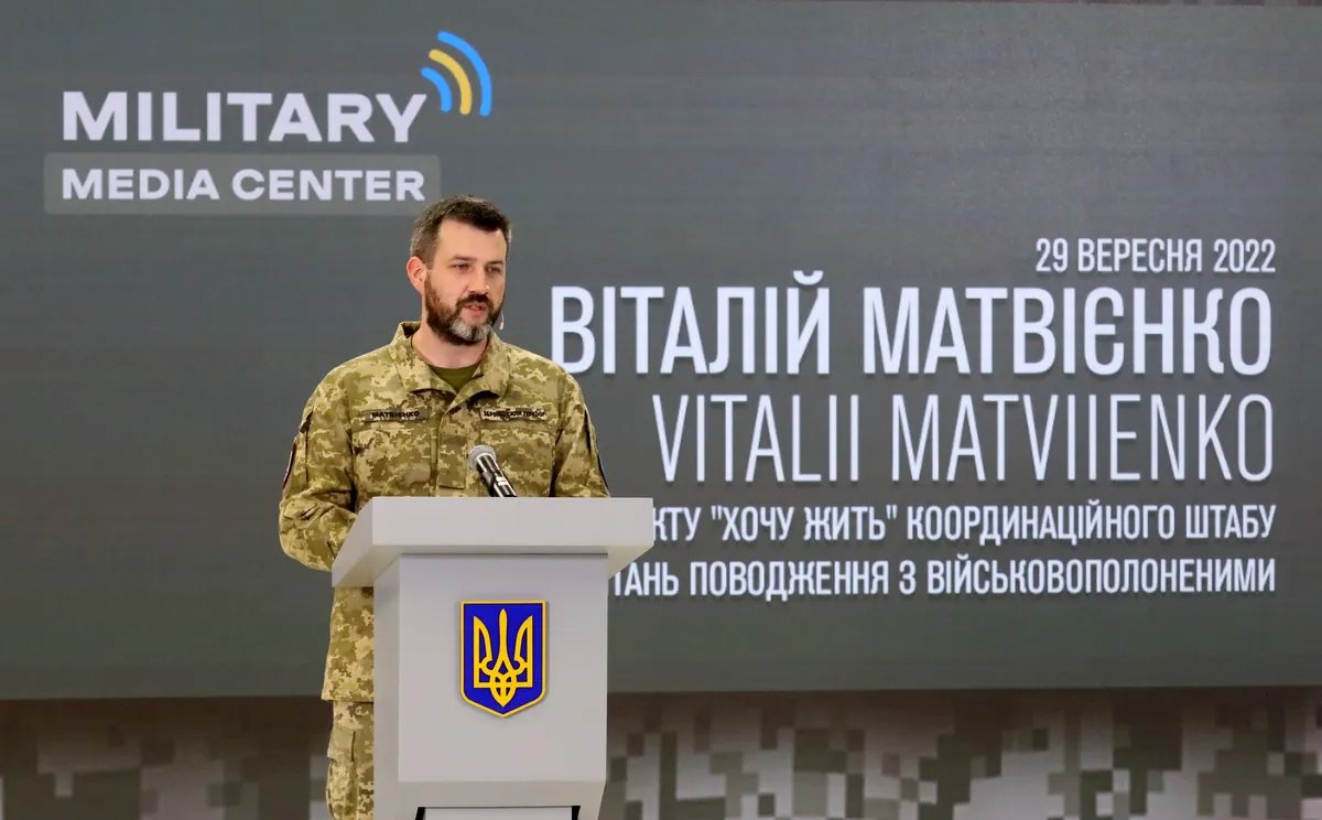 Vitalii Matviienko, a spokesman for the I Want to Live hotline set up by Ukraine’s Coordination Headquarters for the Treatment of Prisoners of War. Photo: Volodymyr Tarasov / Getty Images