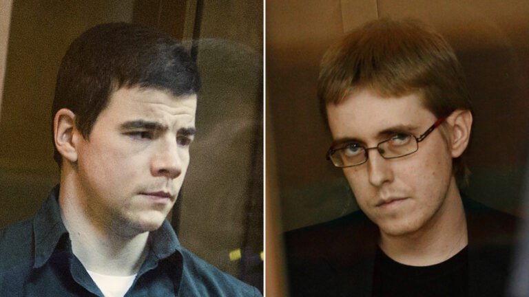 Лидеры Боевой организации русских националистов (БОРН) Никита Тихонов и Илья Горячев, коллаж: телеграм-канал «Антифа ру»