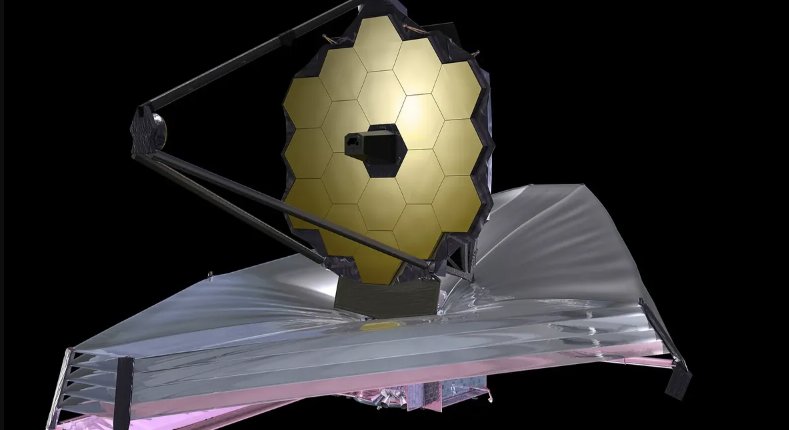 3D-модель космического телескопа Джеймса Уэбба с полностью развёрнутыми компонентами. Фото: Wikipedia