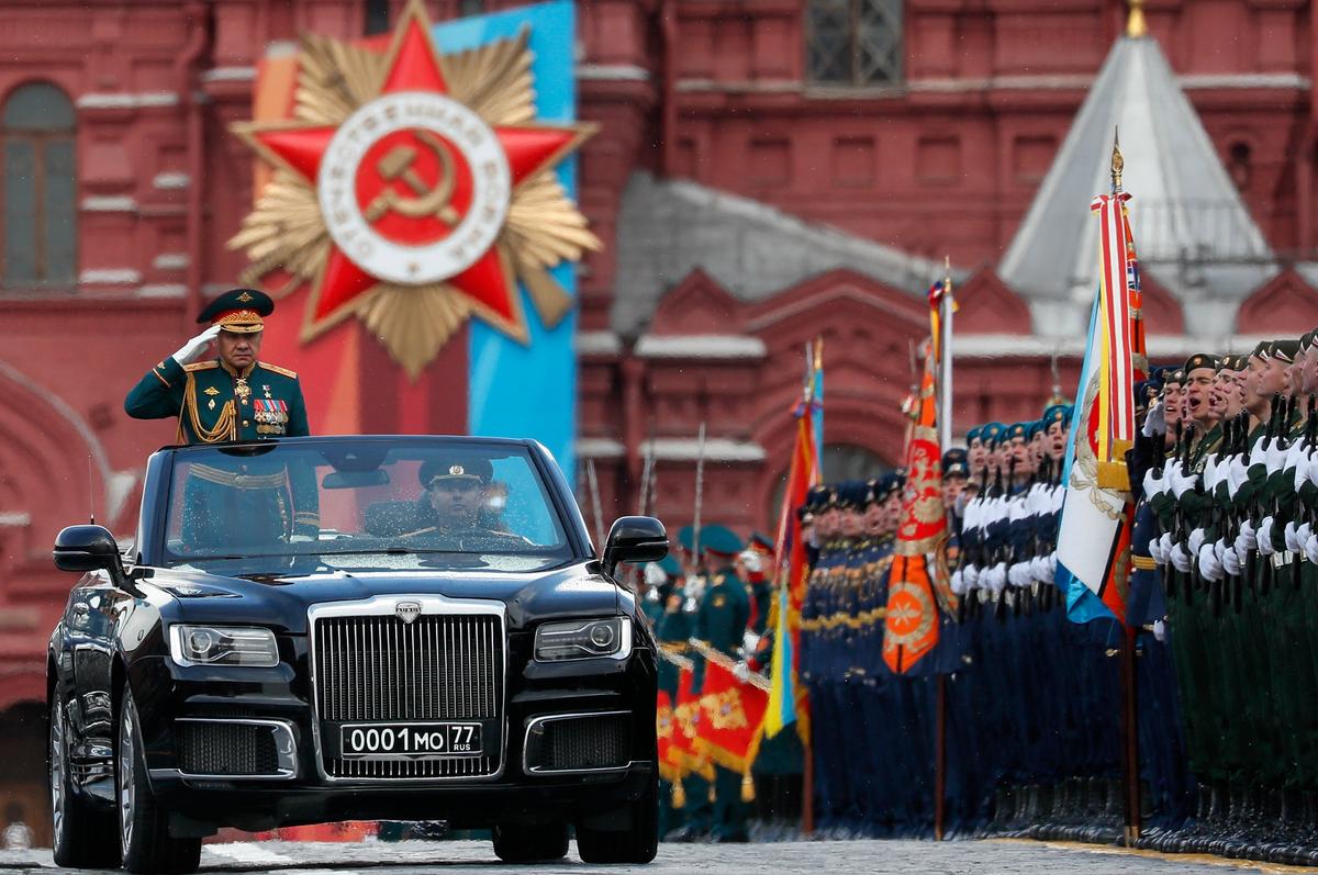 Outgoing Defence Minister Sergey Shoigu during a Victory Day military parade on Red Square, Moscow, 9 May 2024. Photo: EPA-EFE/YURI KOCHETKOV