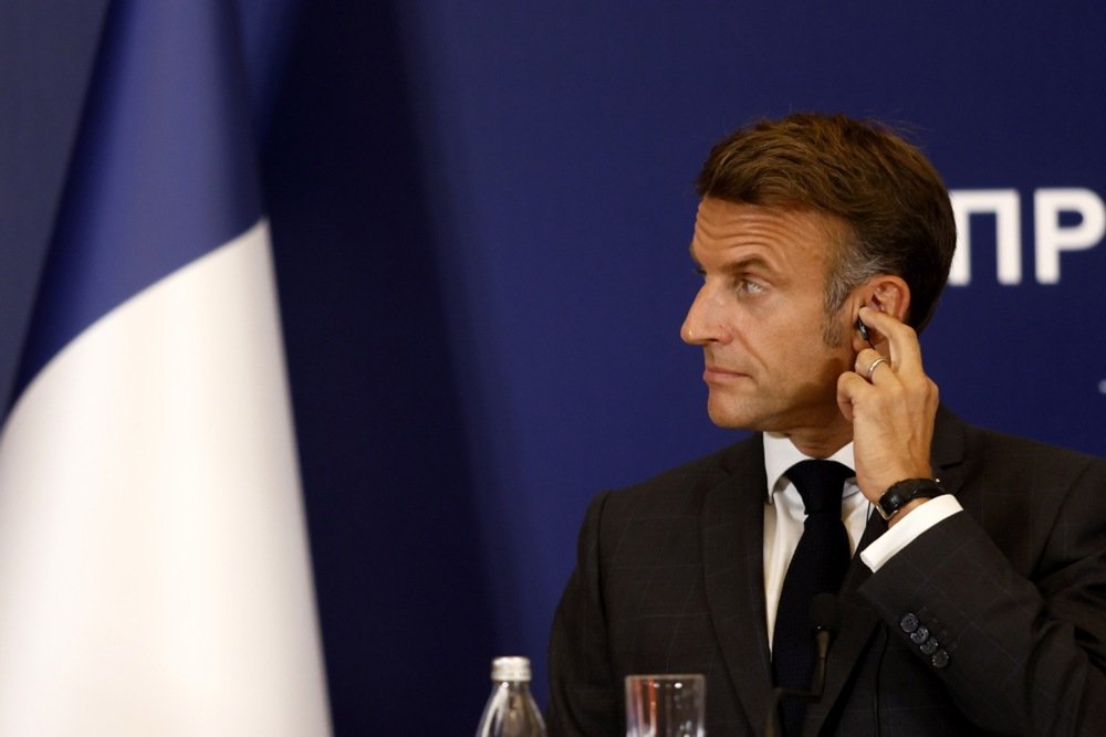 French President Emmanuel Macron during visit to Belgrade, 29 August 2024. Photo: EPA-EFE/MARKO DJOKOVIC