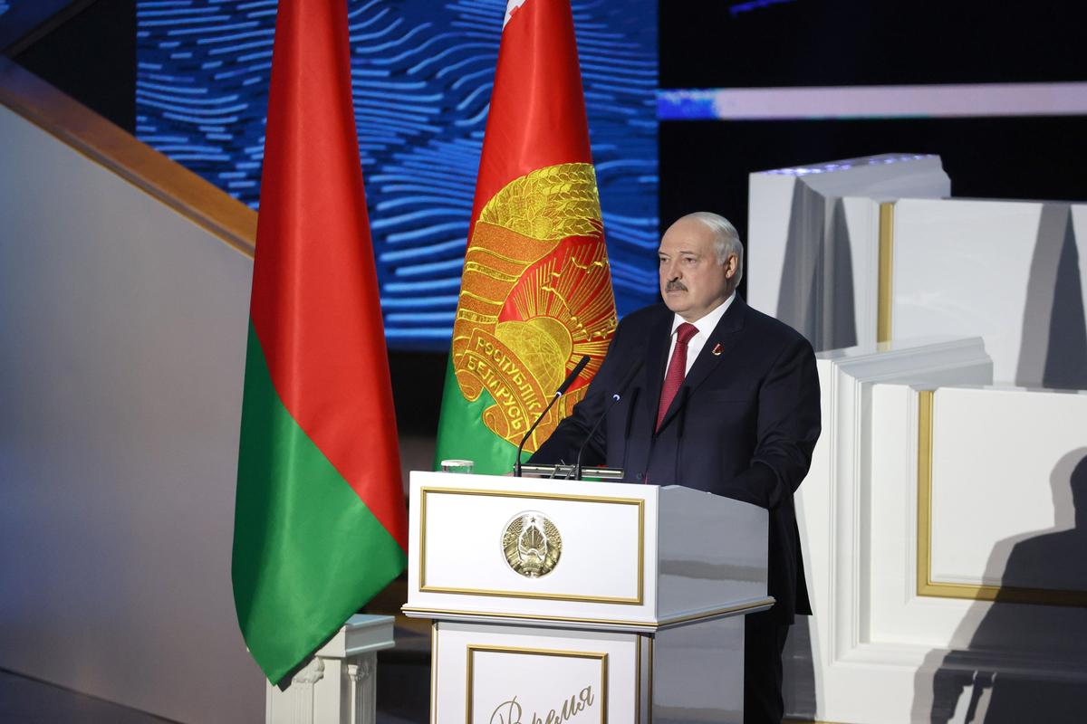 Belarusian leader Alexander Lukashenko at the All-Belarusian People's Assembly in Minsk, Belarus, 24 April 2024. Photo: Press Service of the President of the Republic of Belarus