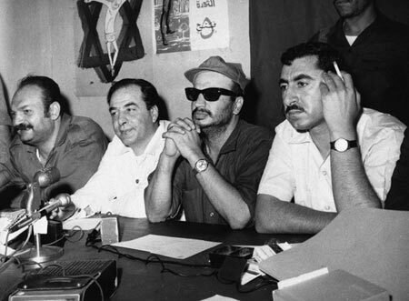 Ясир Арафат с Наифом Хаватме и Камалем Насером на пресс-конференции в Аммане, июнь 1970 года. Фото: Al Ahram Weekly / Wikimedia (PD)
