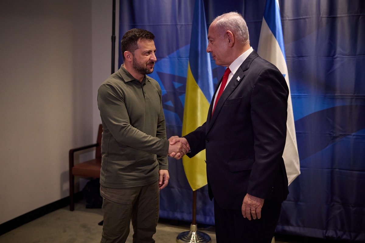 Takimi i Presidentit të Ukrainës Vladimir Zelensky me Benjamin Netanyahu në Nju Jork, 20 shtator 2023.  Foto: Zyra e Presidentit të Ukrainës