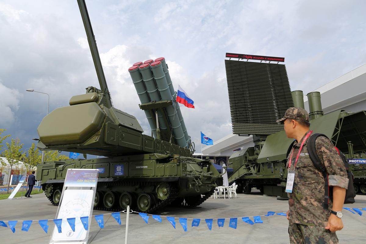 The Buk-M3 missile system presented at the International Military-Technical Forum in Kubinka. Photo: Andrey Rudakov / Bloomberg / Getty Images