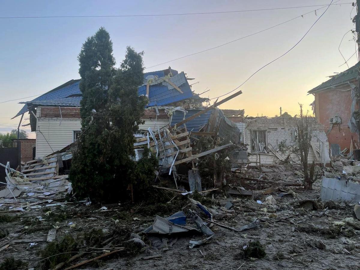 Aftermath of attack on Sudzha, Kursk region, 6 August 2024. Photo: Alexey Smirnov,  Telegram