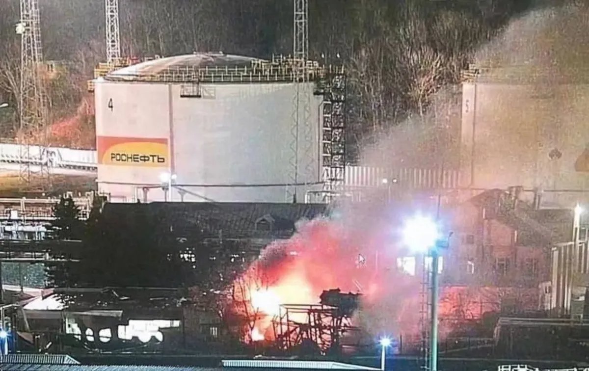 The explosion in Tuapse. Photo: social media