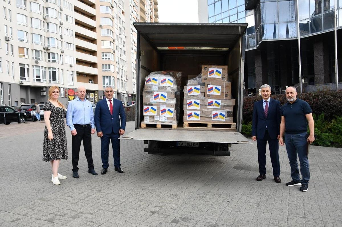 The Armenian delegation in Bucha. Photo: Armenian Embassy to Ukraine and Moldova
