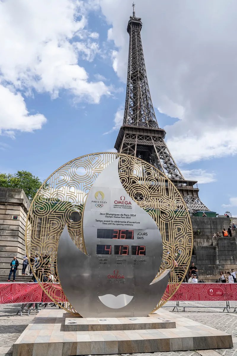 Paris Olympics countdown clock. Photo:  IOC