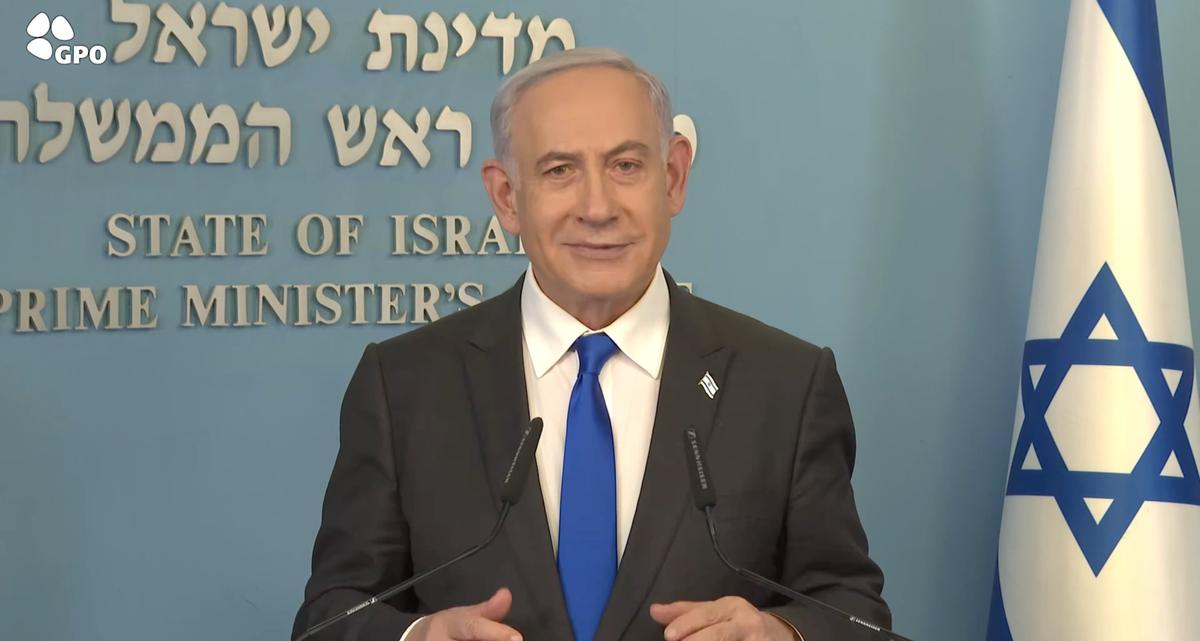Скриншот из видео Биньямина Нетаньяху в фейсбуке