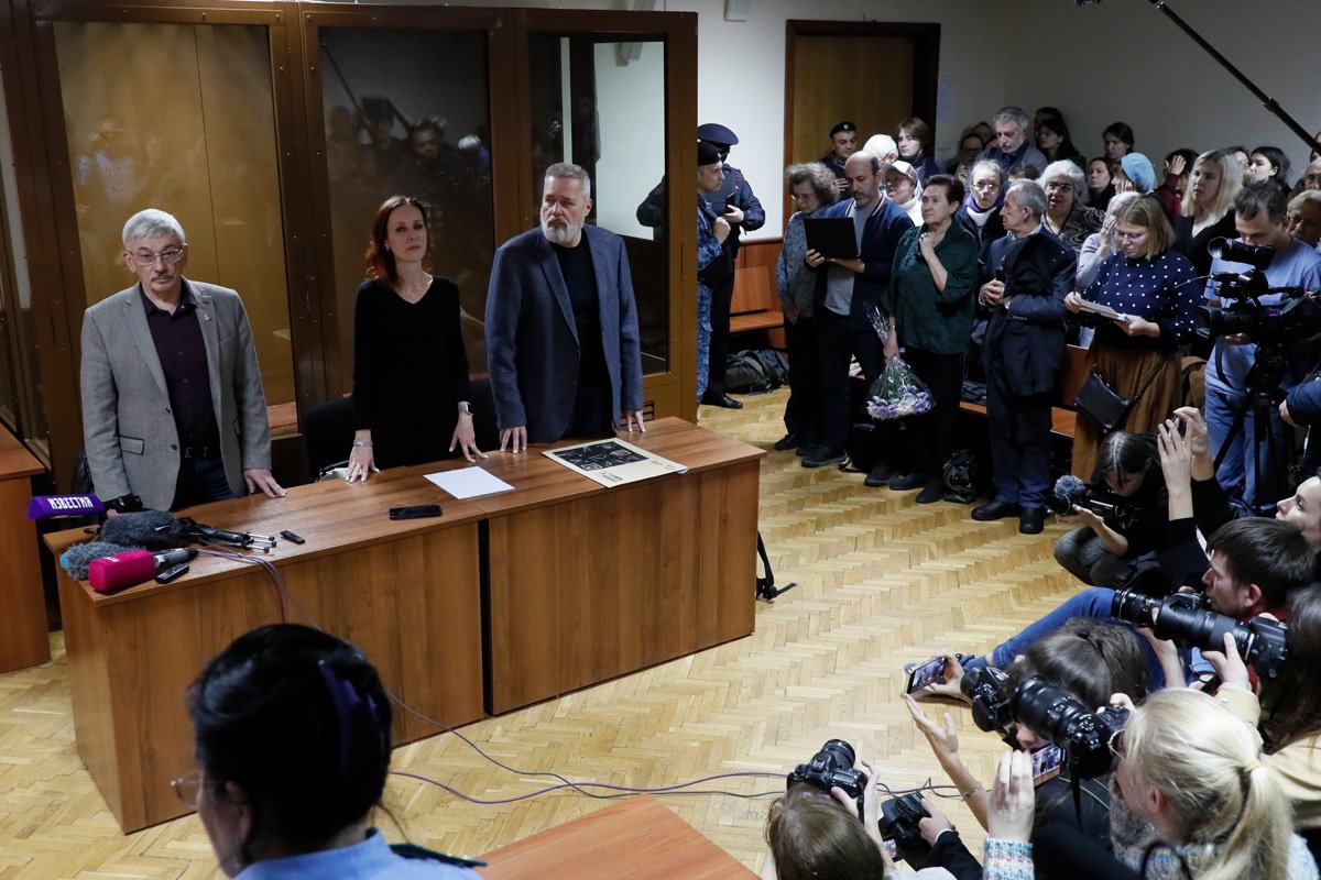 Заседание суда по делу Олега Орлова. Фото: Юрий Кочетков / EPA-EFE