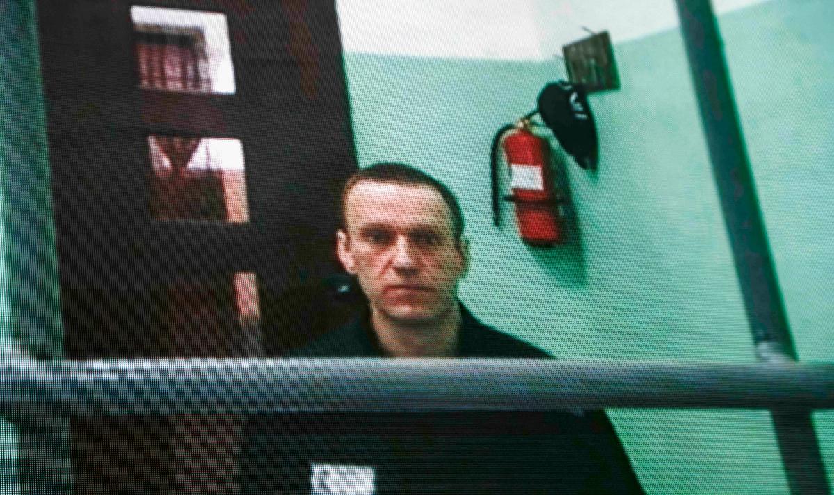 Алексей Навальный во время судебного заседания по видеосвязи. Фото: EPA-EFE / SERGEI ILNITSKY