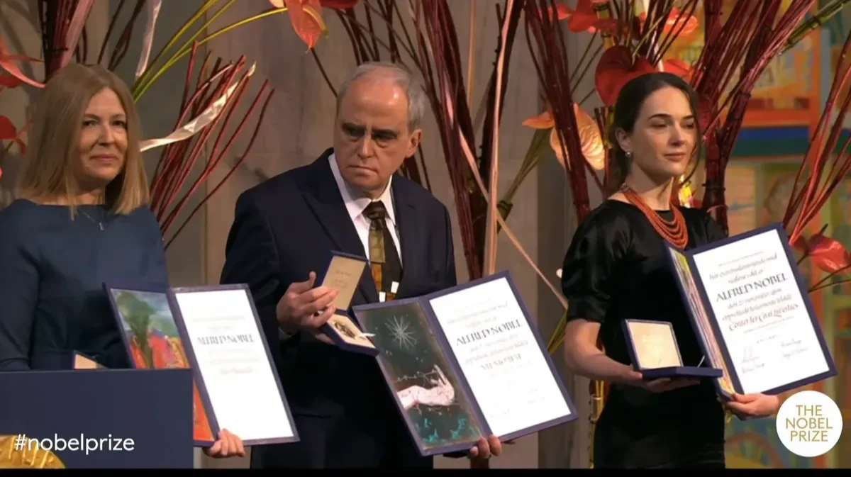 Belarusian activist Bialiatski, Russia’s human rights group Memorial and Ukrainian Centre for Civil Liberties receive Nobel Peace Prize medals in Oslo