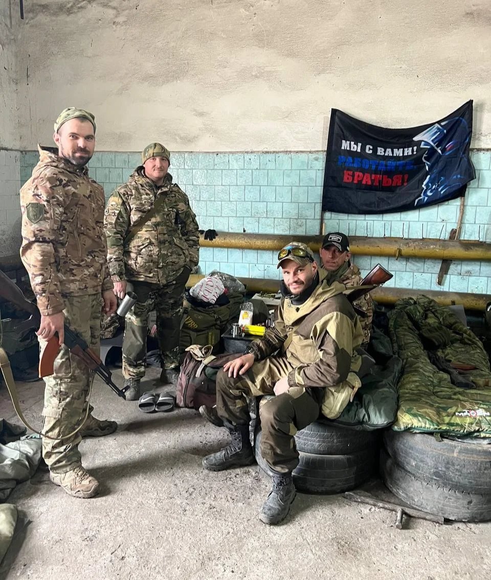 A group of fighters. The leftmost one is Mashuk. Photo:  Telegram