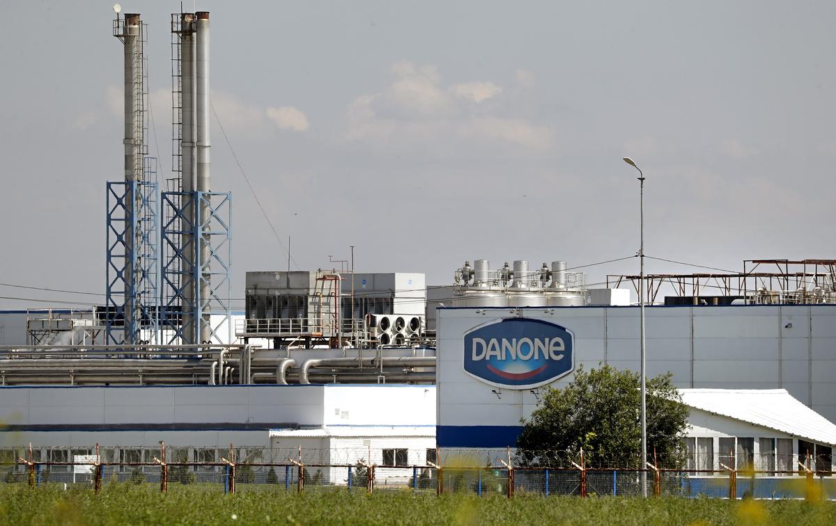 The Danone plant in the Moscow region town of Chekhov, following the seizure of Danone Russia by the Russian state in July 2023. Photo: EPA-EFE / MAXIM SHIPENKOV