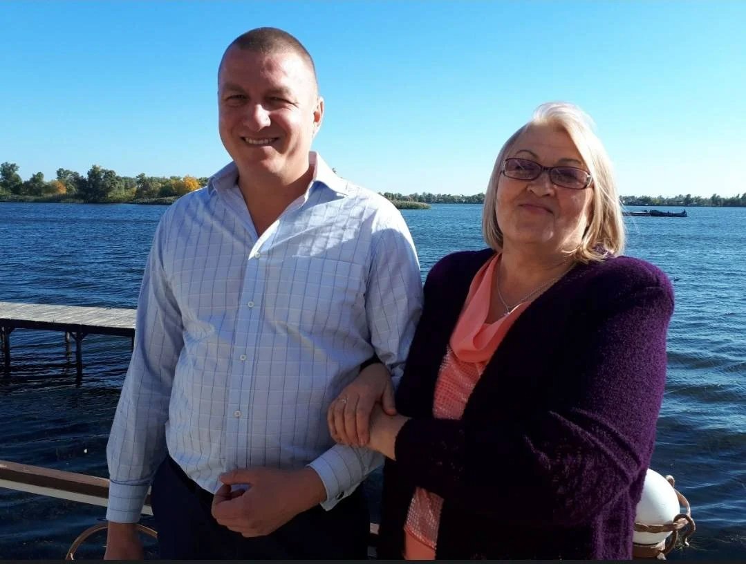 Yury Kayov with his mother. Photo courtesy of the Kayov family