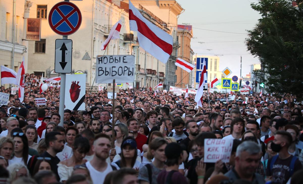 Акция протеста против результатов президентских выборов в Беларуси. Минск, 17 августа 2020 года. Фото: EPA-EFE / TATYANA ZENKOVICH