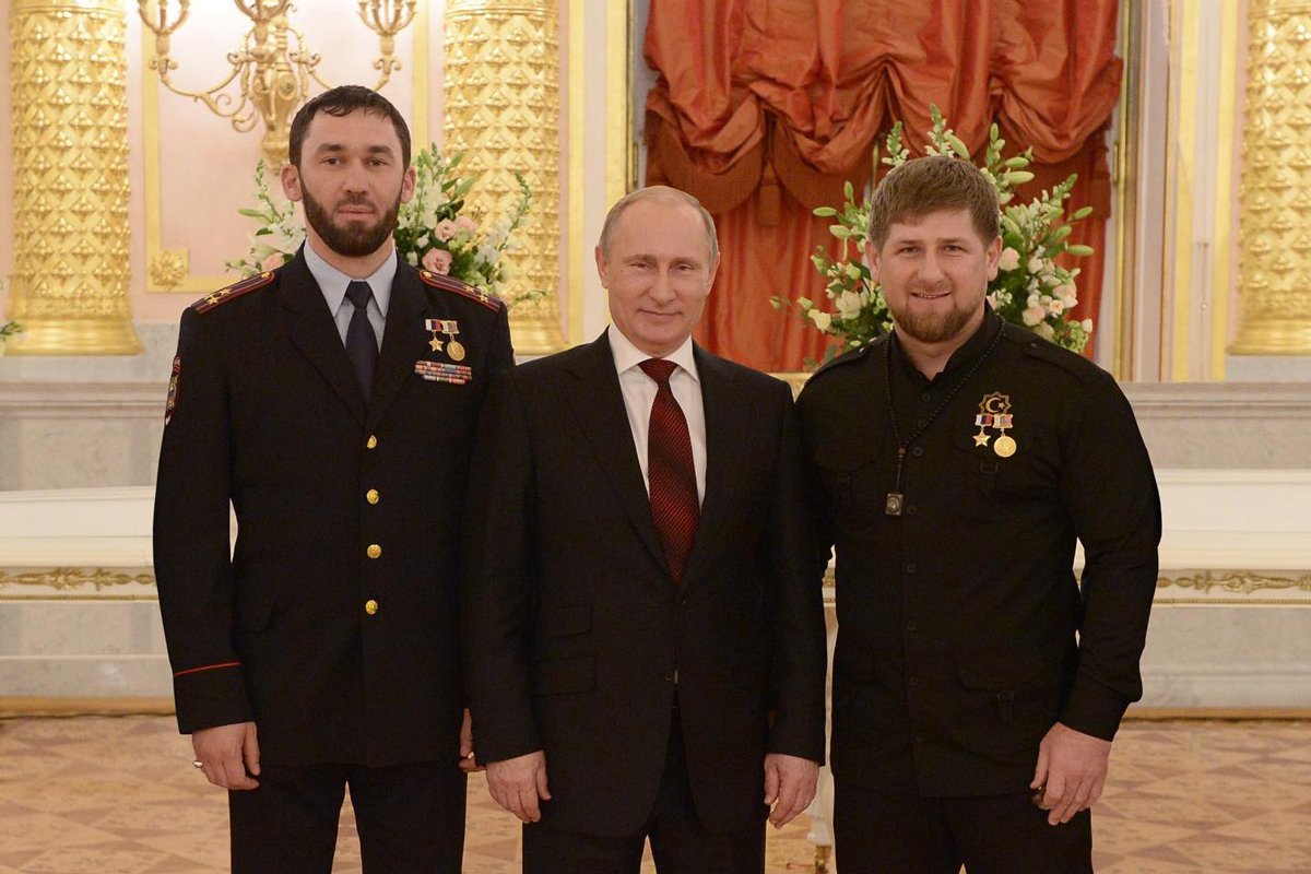 Магомед Даудов с Владимиром Путиным и Рамзаном Кадыровым. Фото:  lord_095  / Instagram