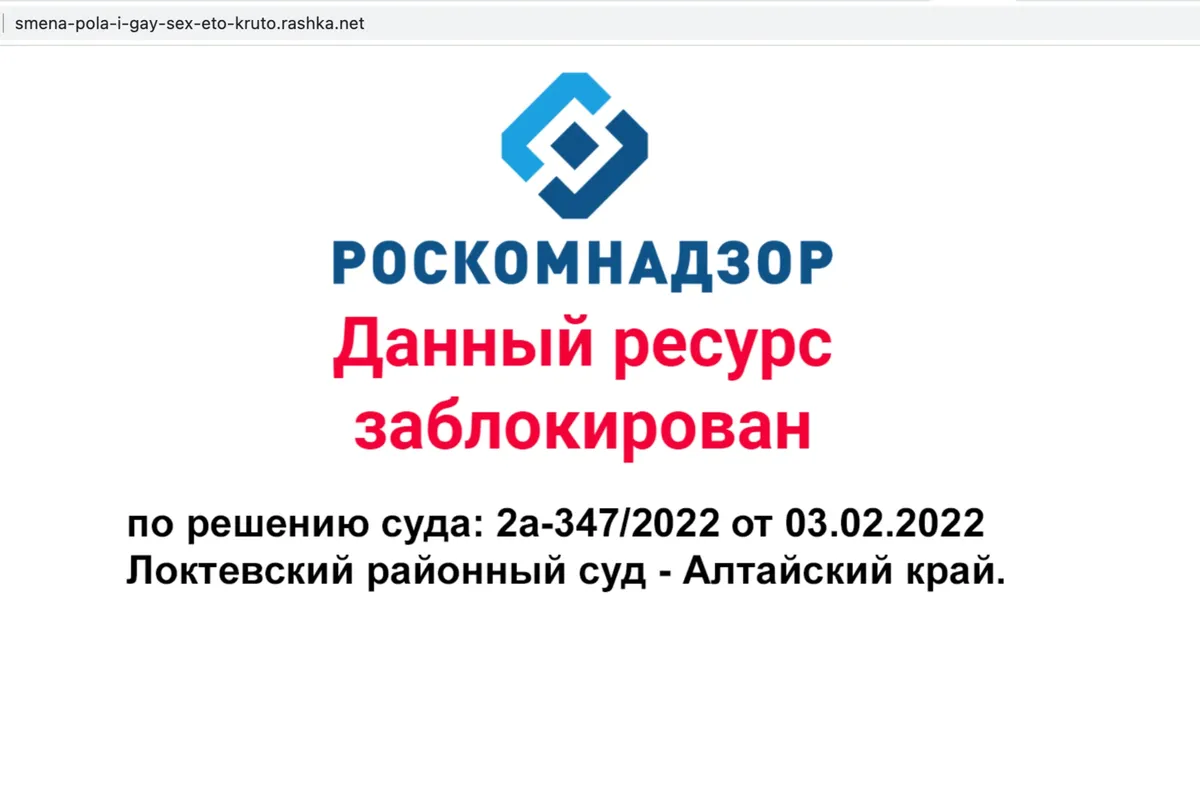 Роскомнадзор с декабря заблокировал более 200 страниц сайта «Смена пола и  гей-секс это круто» — Новая газета Европа