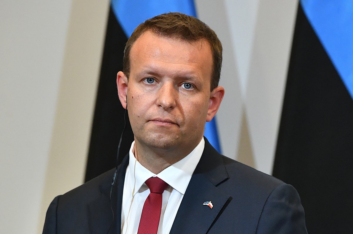 Ministri i Brendshëm estonez Lauri Laanemets në selinë e Ministrisë së Punëve të Brendshme polake në Varshavë, Poloni, 28 gusht 2023. Foto: Radek Pietruszka / EPA-EFE