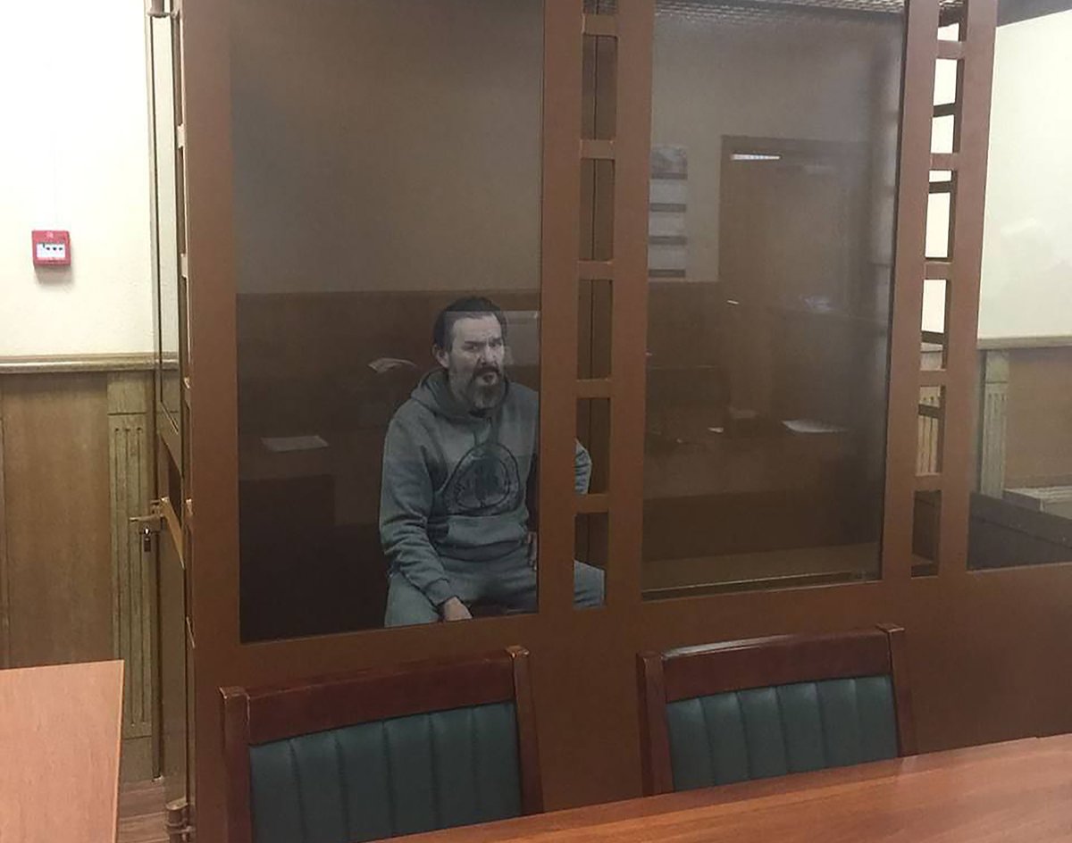 Sergei Gutu gjatë seancës gjyqësore. Foto: Shërbimi i Bashkuar i Shtypit i Gjykatave të Shën Petersburgut